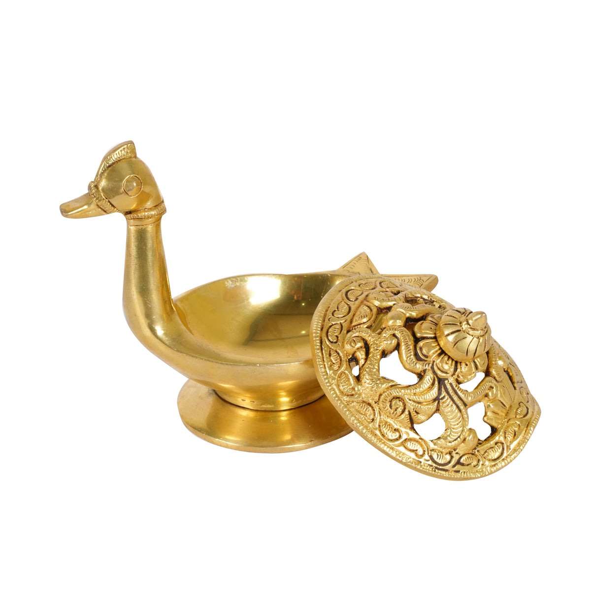 Handcrafted Indian Brass Swan Incense Burner | Artisan Dhoop Dani