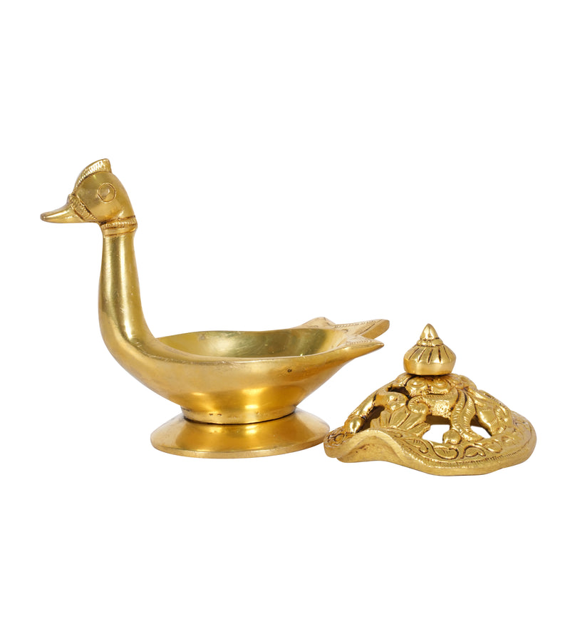 Handcrafted Indian Brass Swan Incense Burner | Artisan Dhoop Dani
