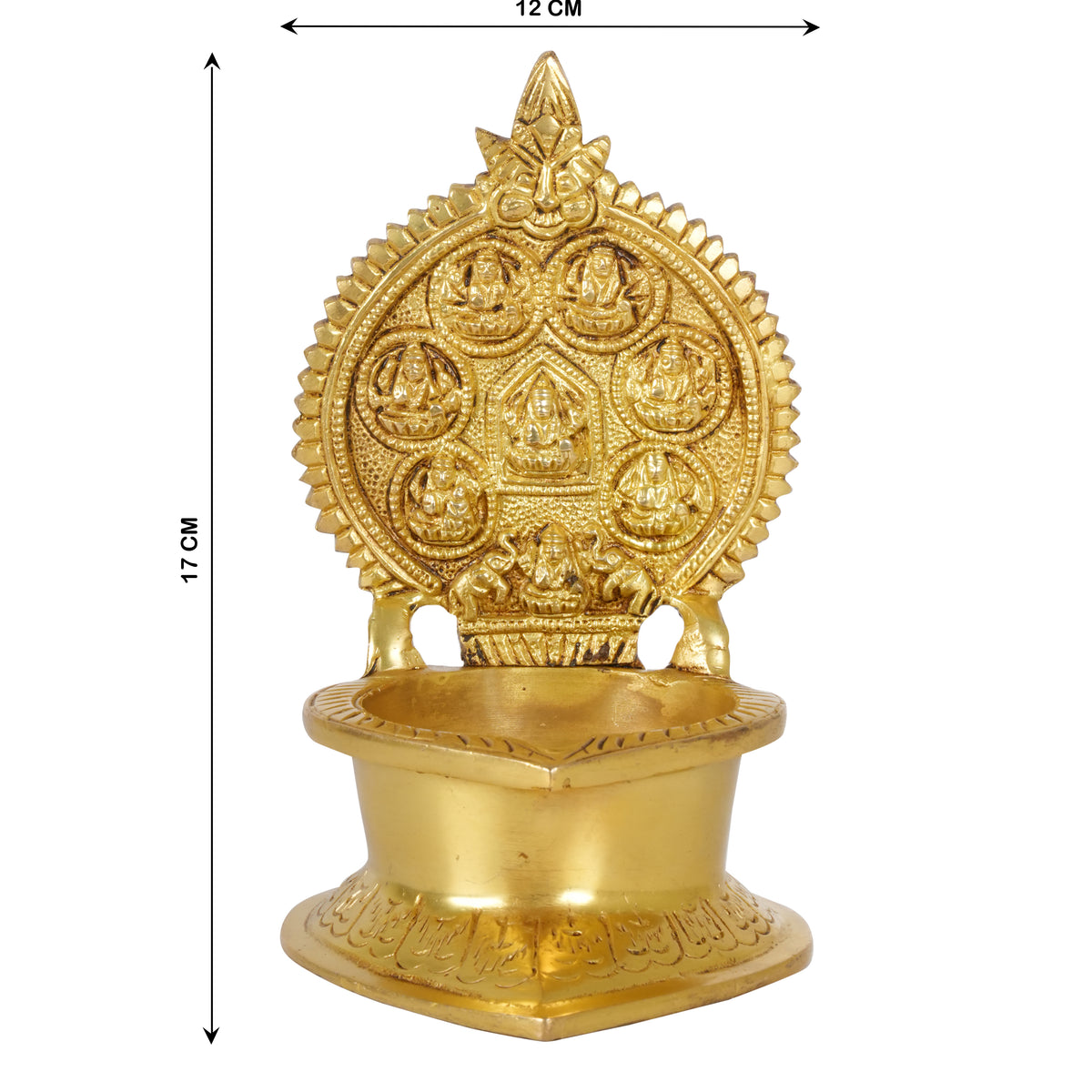 Handcrafted Brass Ashtalakshmi Diya | Artisan Oil Lamp for Prosperity