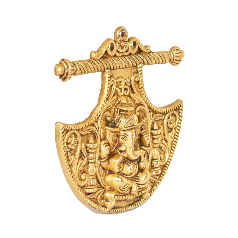 Handcrafted Brass Ganesha Wall Plaque | Auspicious Indian Art from Moradabad