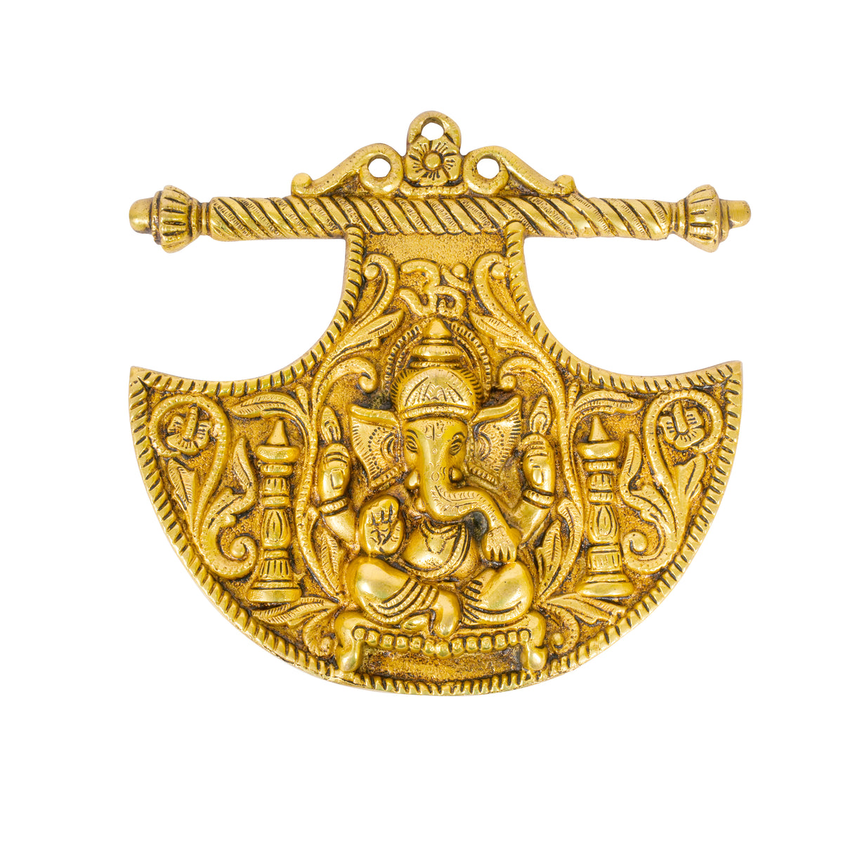 Handcrafted Brass Ganesha Wall Plaque | Auspicious Indian Art from Moradabad
