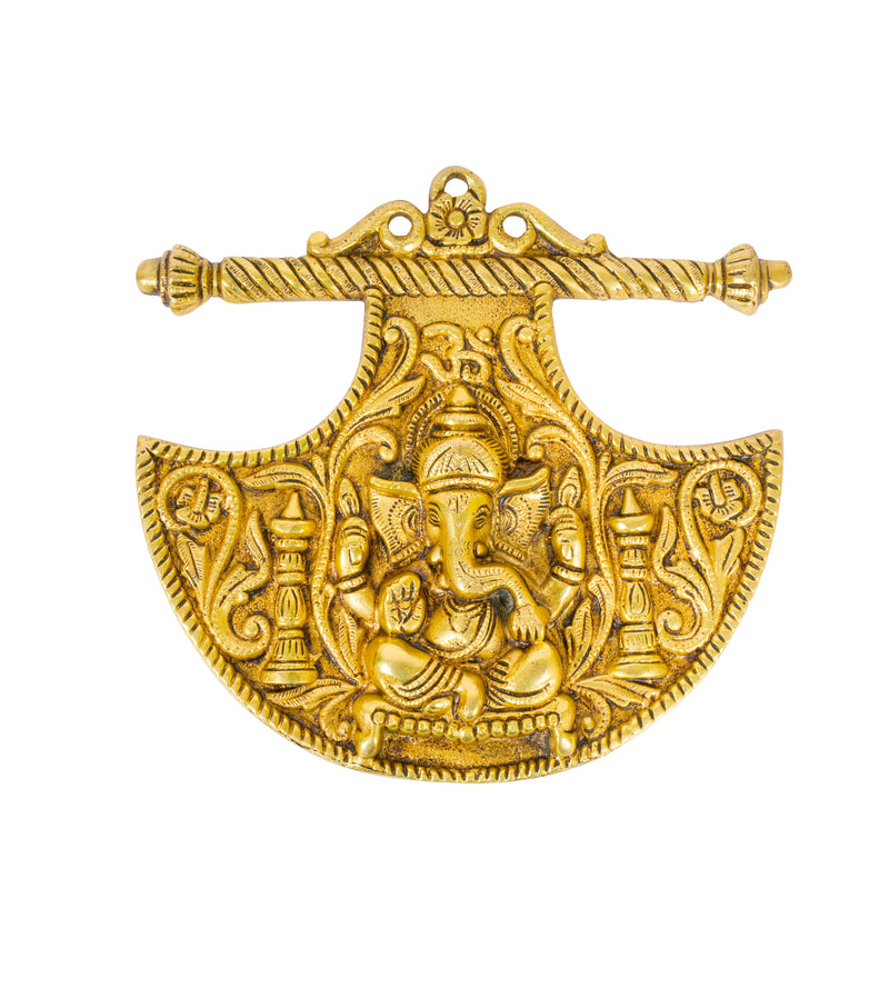 Handcrafted Brass Ganesha Wall Plaque | Auspicious Indian Art from Moradabad