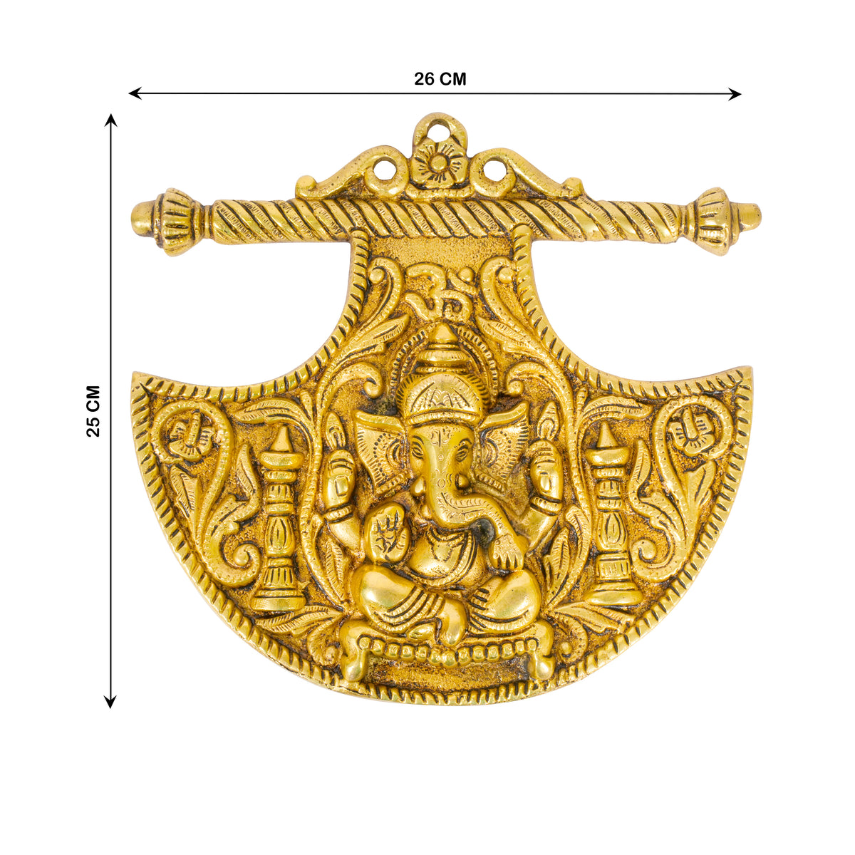 Handcrafted Brass Ganesha Wall Plaque | Auspicious Indian Art from Moradabad