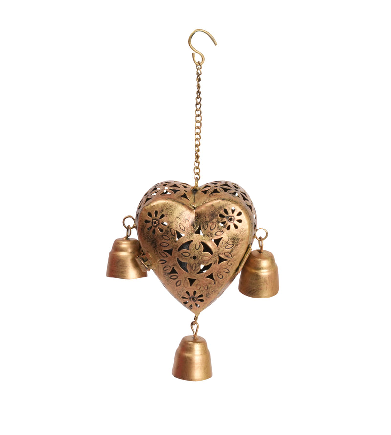 Handcrafted Indian Metal Tealight Holder with Bells