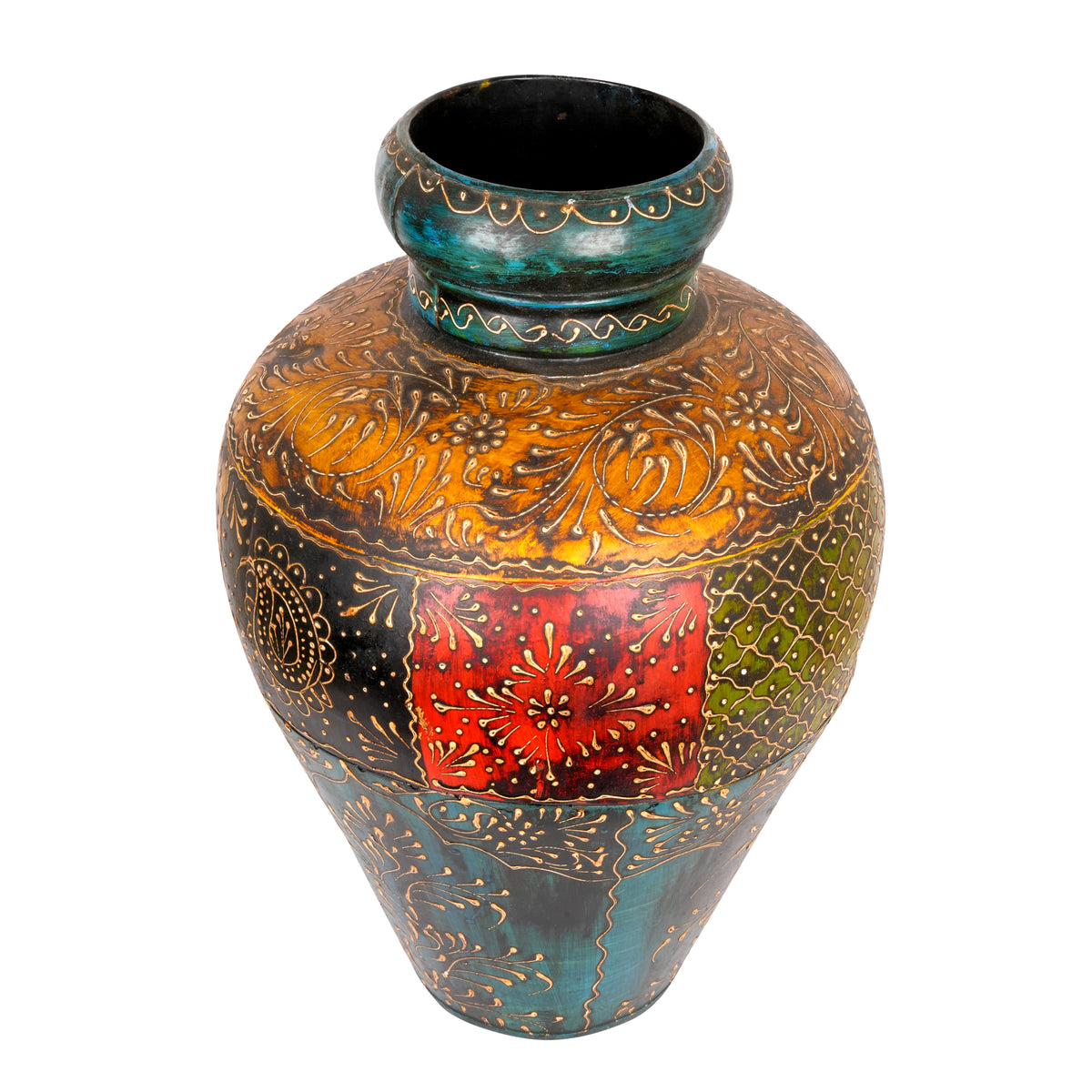 Mayura Iron Pot - Antique Decorative Iron Vase