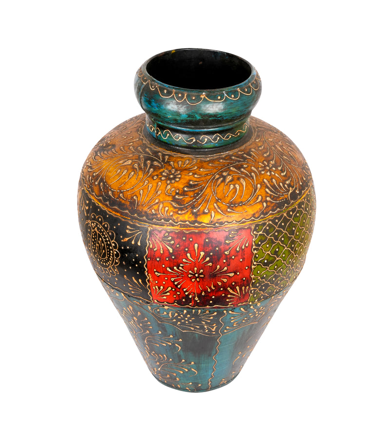 Mayura Iron Pot - Antique Decorative Iron Vase