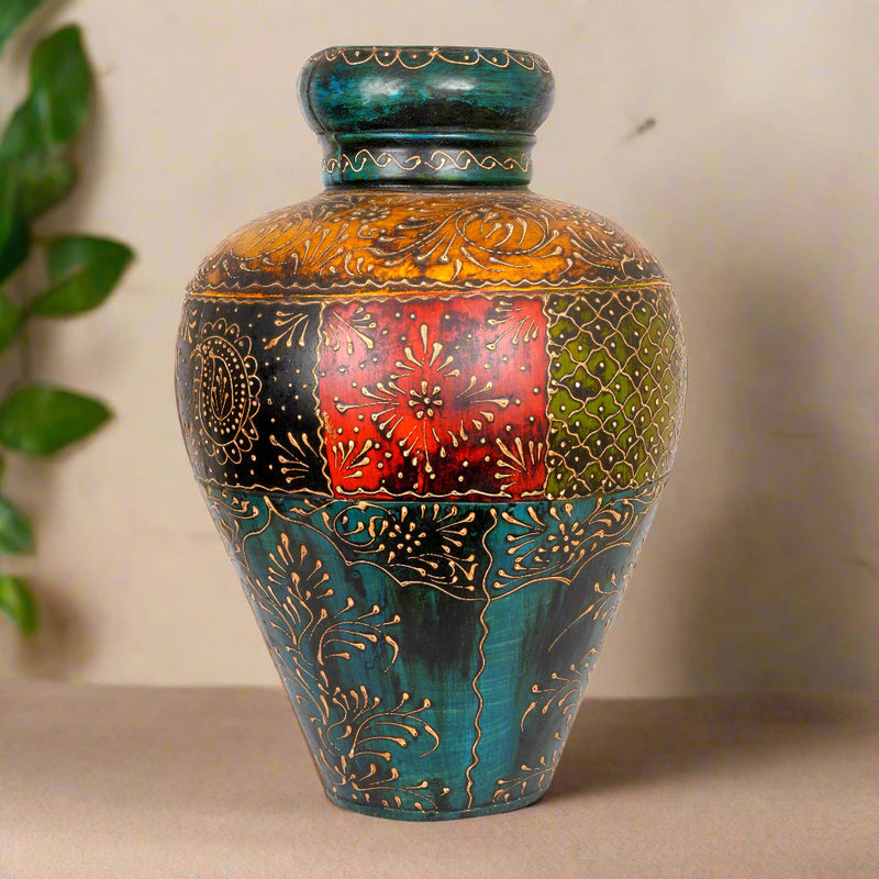 Mayura Iron Pot - Antique Decorative Iron Vase