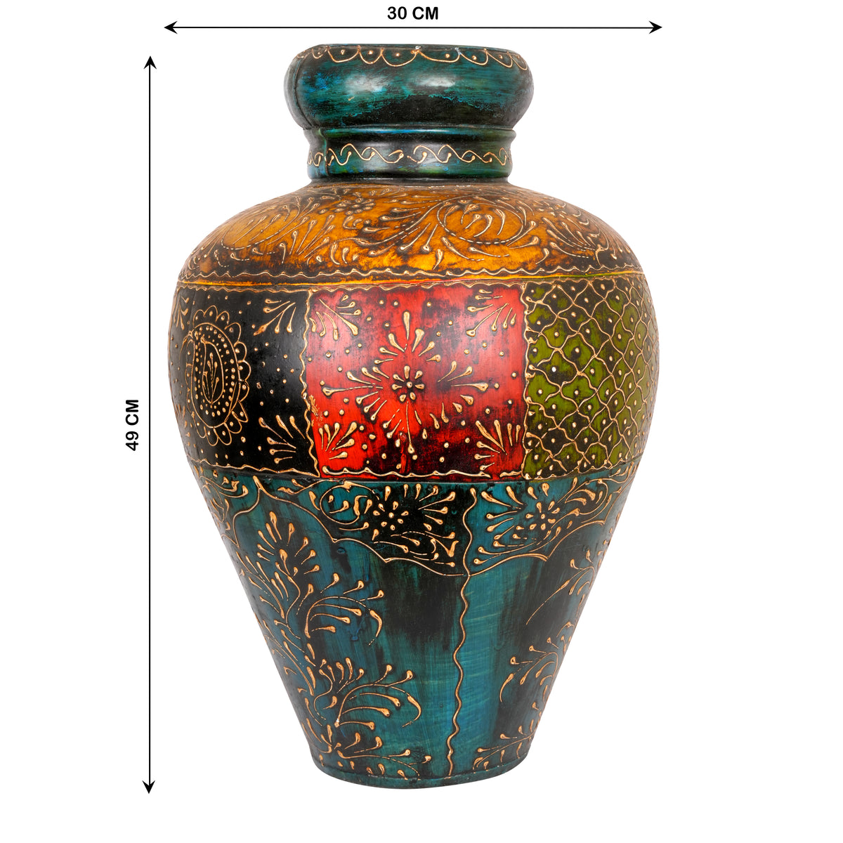 Mayura Iron Pot - Antique Decorative Iron Vase