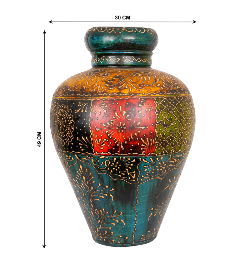 Mayura Iron Pot - Antique Decorative Iron Vase