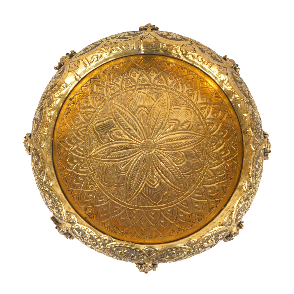 Handcrafted Traditional Brass Ashta Lakshmi Urli | Embossed Floral Floating Flower Bowl
