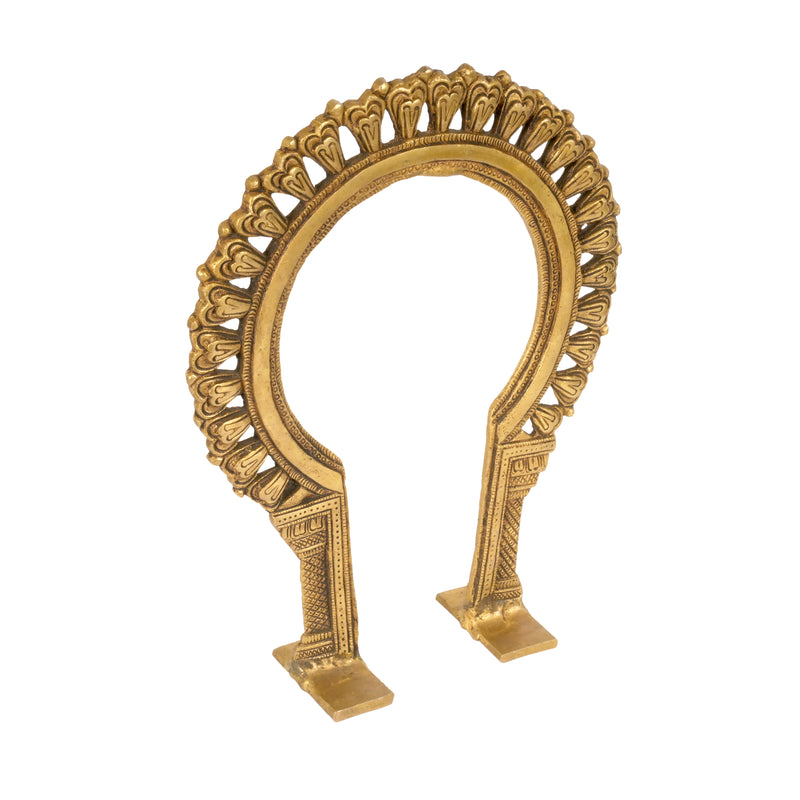 Handcrafted Traditional Brass Prabhavali Frame | Standalone Deity Halo Arch