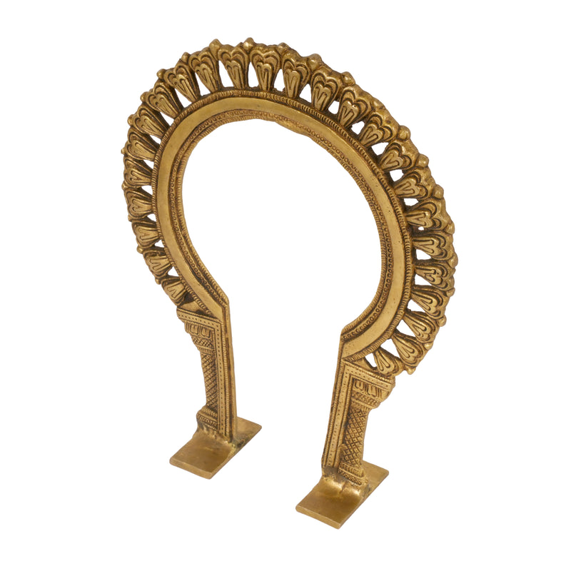 Handcrafted Traditional Brass Prabhavali Frame | Standalone Deity Halo Arch