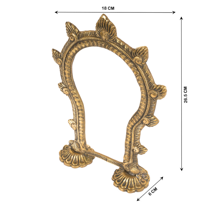 Vintage-Style Hand-Crafted Brass Prabhawal Aura | Scalloped Base Tabletop Frame