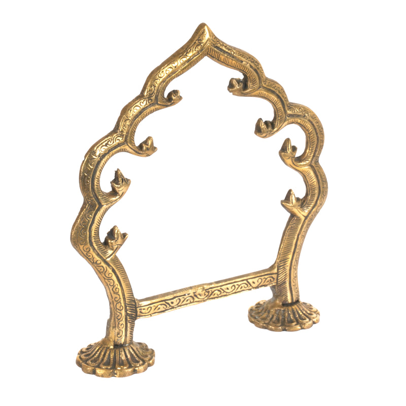 Handcrafted Traditional Brass Prabhavali Arch | Multi-Tiered Deity Halo Stand