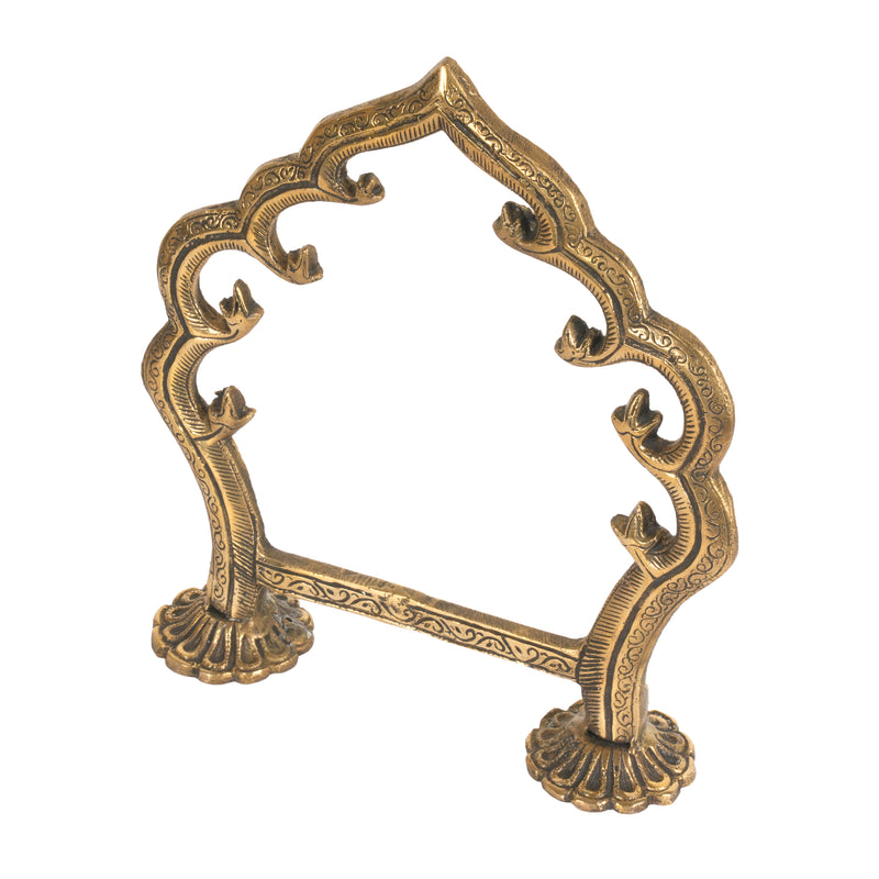 Handcrafted Traditional Brass Prabhavali Arch | Multi-Tiered Deity Halo Stand
