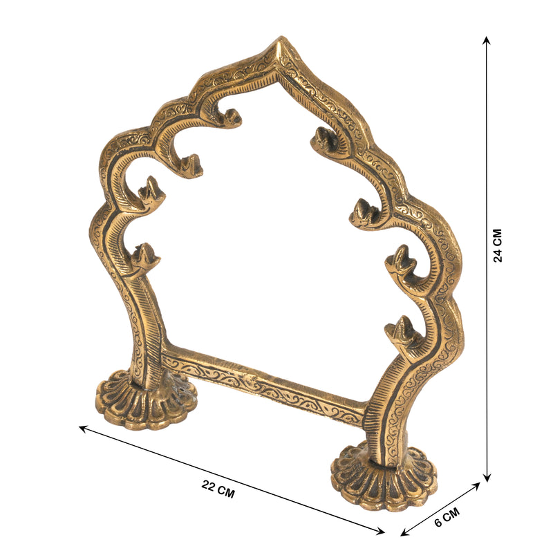 Handcrafted Traditional Brass Prabhavali Arch | Multi-Tiered Deity Halo Stand
