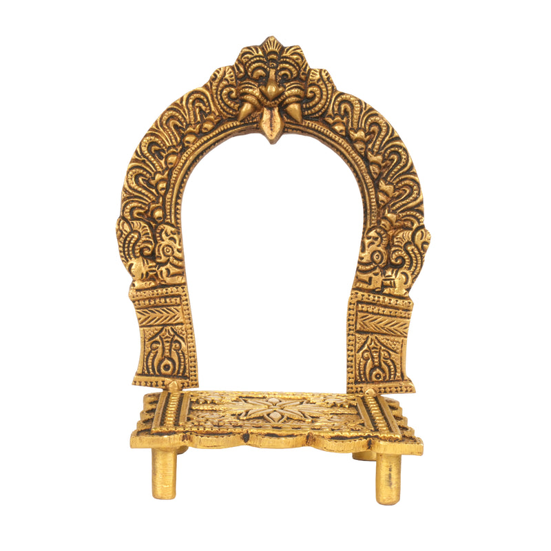 Handcrafted Traditional Brass Prabhavali Singhasan | Kirtimukha Altar Throne