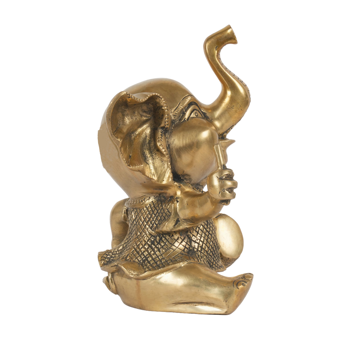 Handcrafted Traditional Brass Elephant Playing Dholak | Festive Musical Figurine