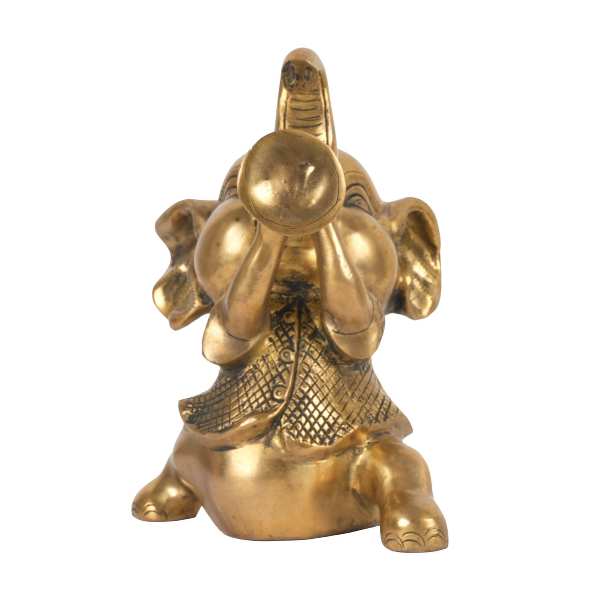 Handcrafted Traditional Brass Elephant Playing Trumpet | Festive Musical Figurine