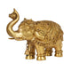 Vintage-Style Hand-Crafted Brass Procession Elephant | Raised Trunk Festive Figurine