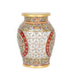 Hand-Painted Marble Decorative Vase | Ornate Indian Heritage Accent