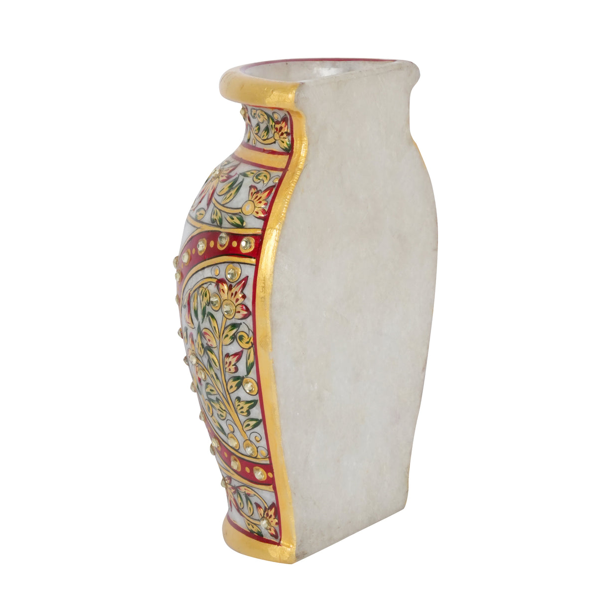 Hand-Painted Marble Decorative Vase | Ornate Indian Heritage Accent