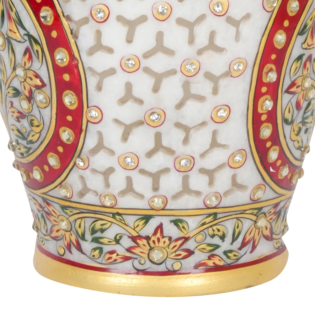 Hand-Painted Marble Decorative Vase | Ornate Indian Heritage Accent