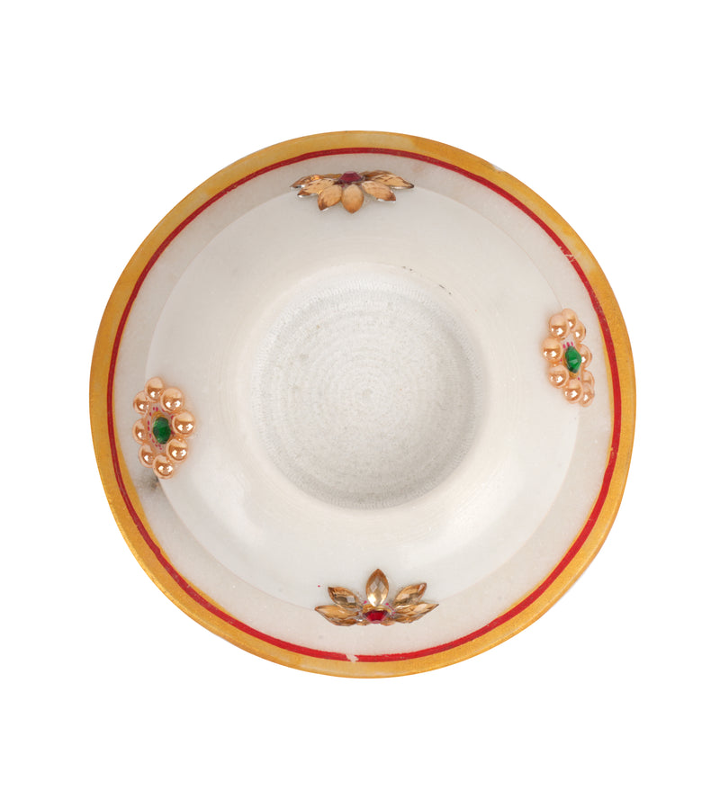 Handcrafted Marble Candle Holder – Traditional Rajasthani Design