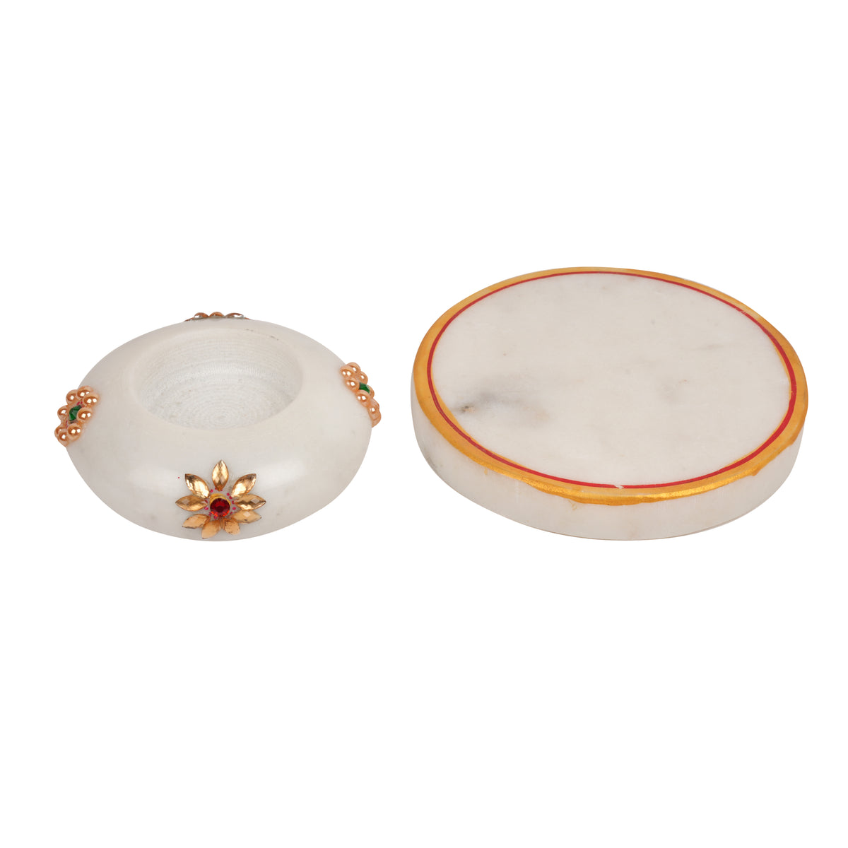 Handcrafted Marble Candle Holder – Traditional Rajasthani Design