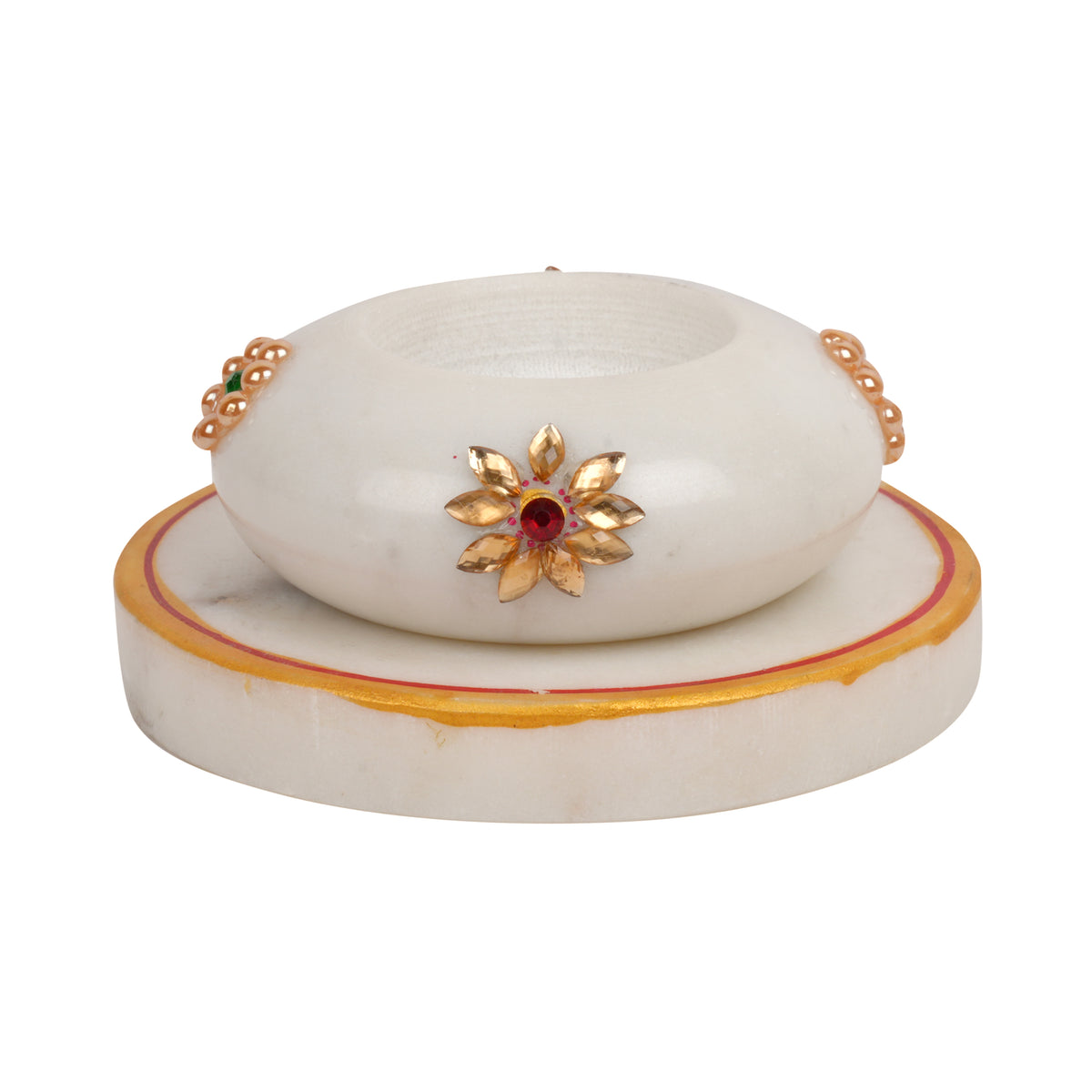 Handcrafted Marble Candle Holder – Traditional Rajasthani Design