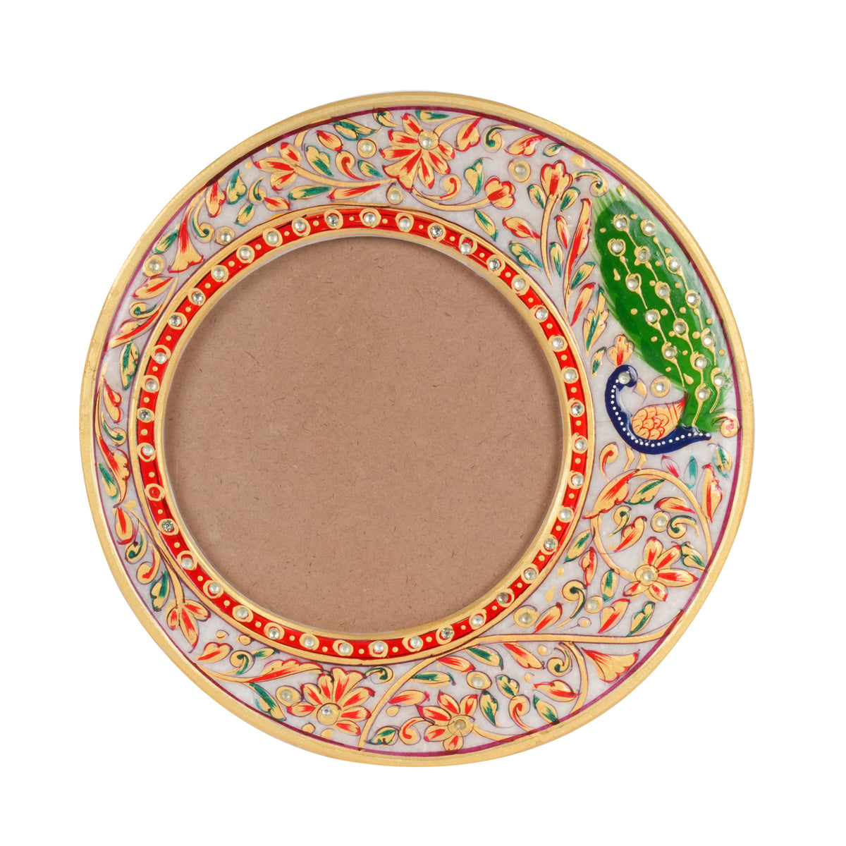 Elegant Marble Photo Frame – Handcrafted with Intricate Rajasthani Design