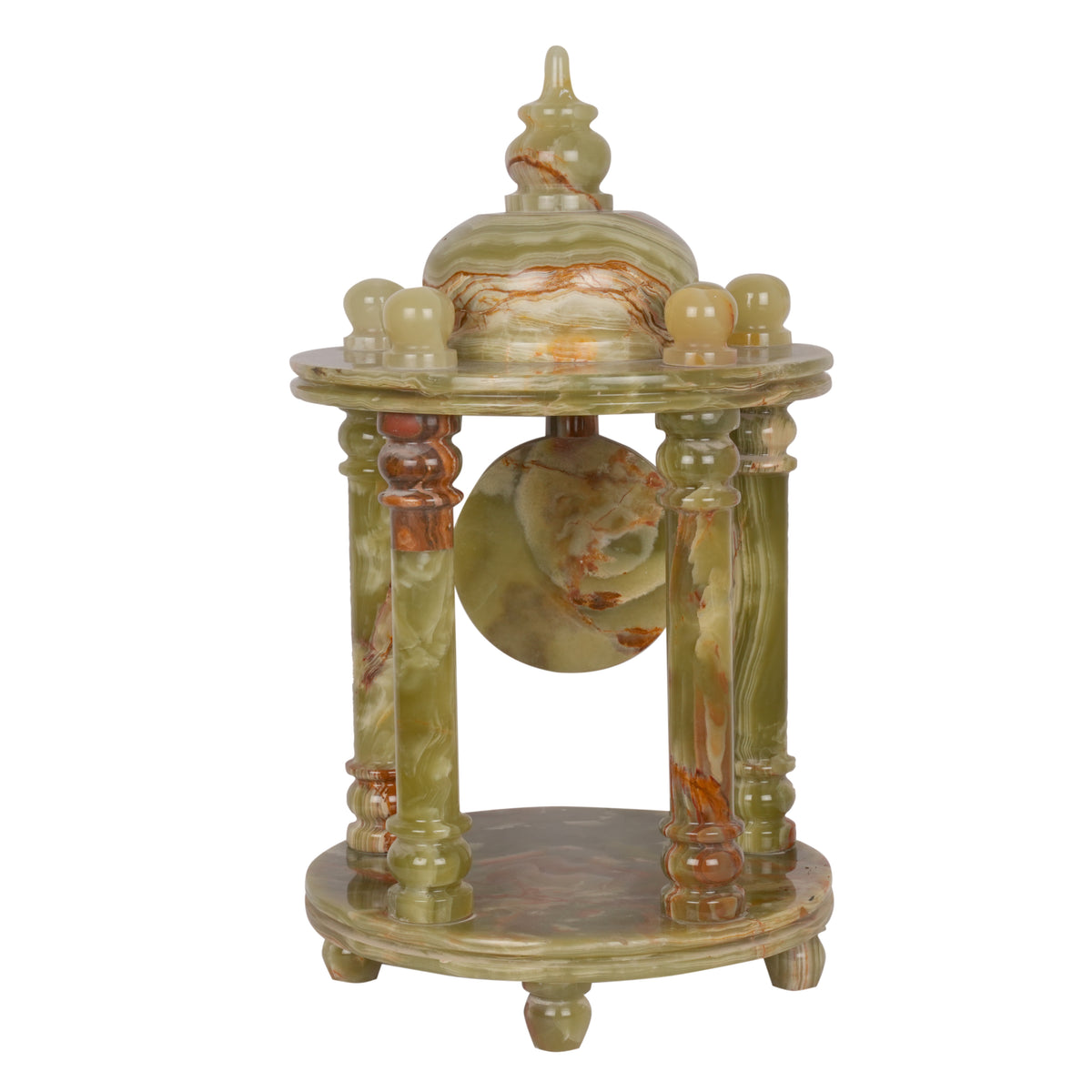 Green Onyx Table Clock – Elegant Vintage-Style Timepiece
