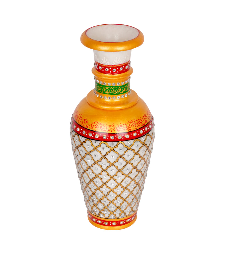 Handpainted Marble Vase | Traditional Indian Heritage Decor