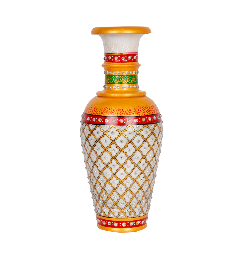 Handpainted Marble Vase | Traditional Indian Heritage Decor