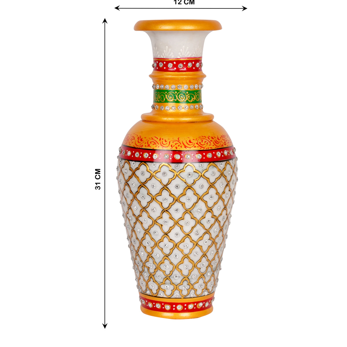 Handpainted Marble Vase | Traditional Indian Heritage Decor