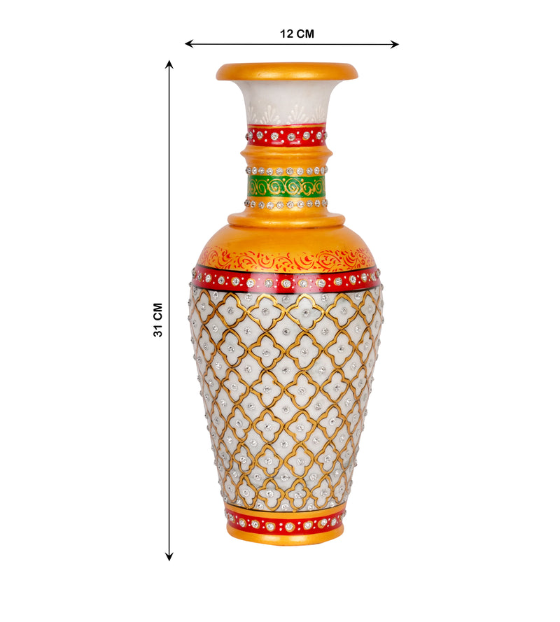 Handpainted Marble Vase | Traditional Indian Heritage Decor