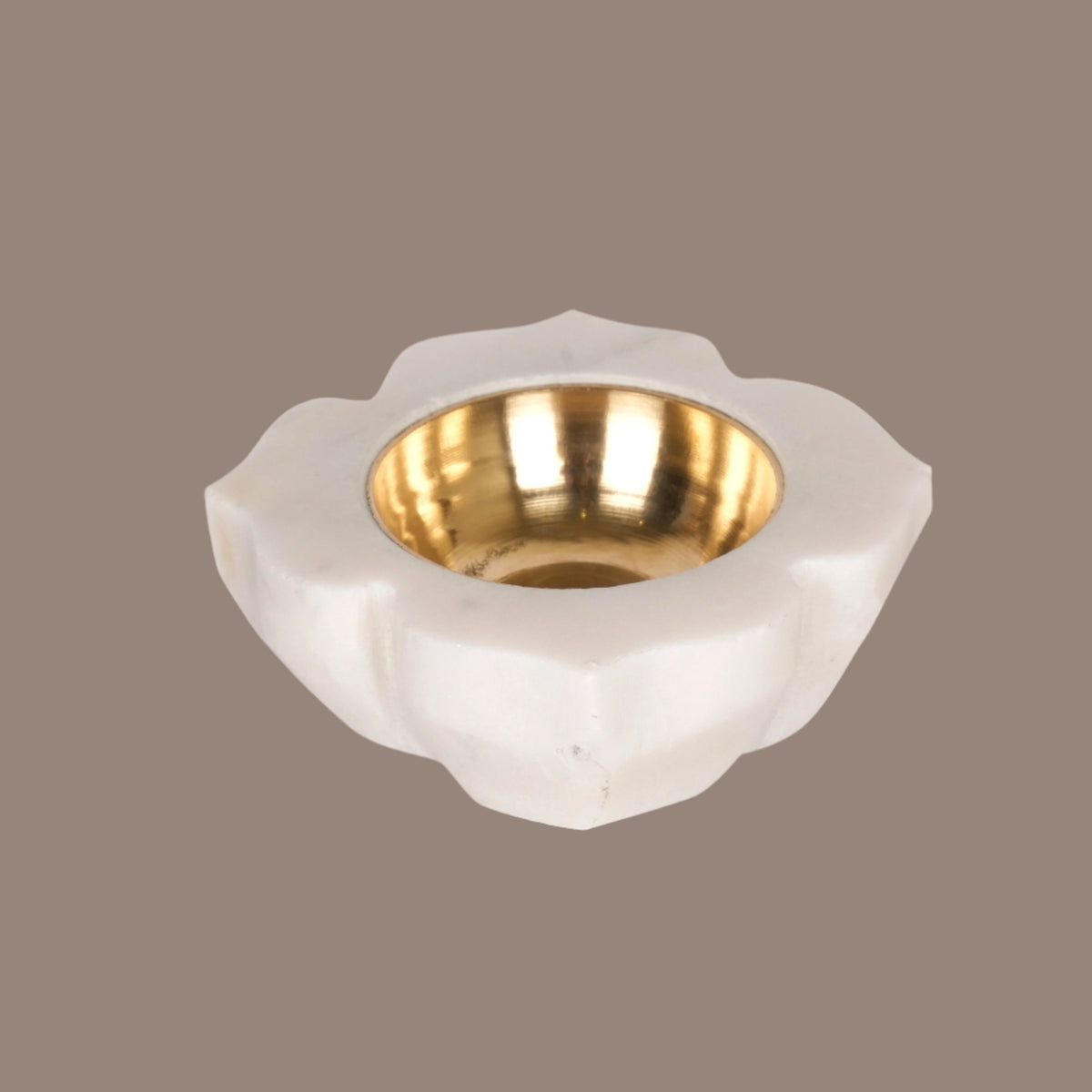 Elegant Marble & Brass Tealight Candle Holder