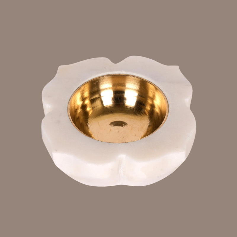 Elegant Marble & Brass Tealight Candle Holder