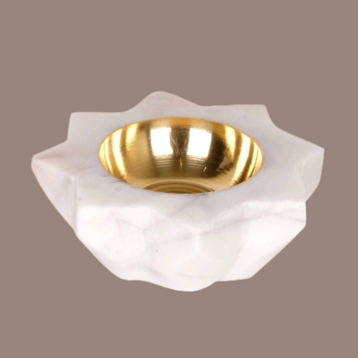 Elegant Marble & Brass Tealight Candle Holder