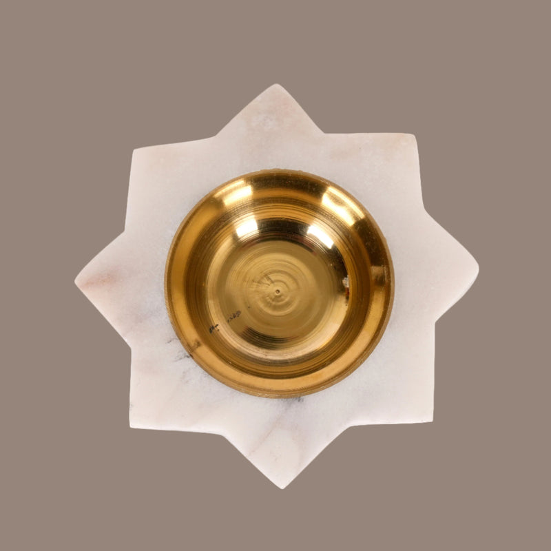 Elegant Marble & Brass Tealight Candle Holder