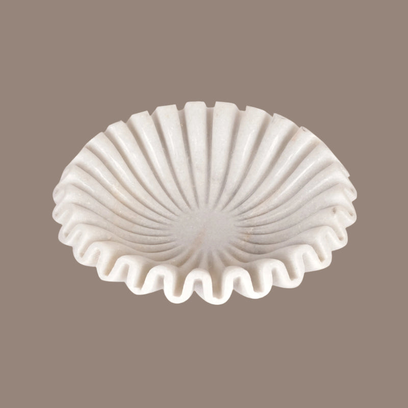 White Marble Fluted Tray – A Masterpiece of Craftsmanship