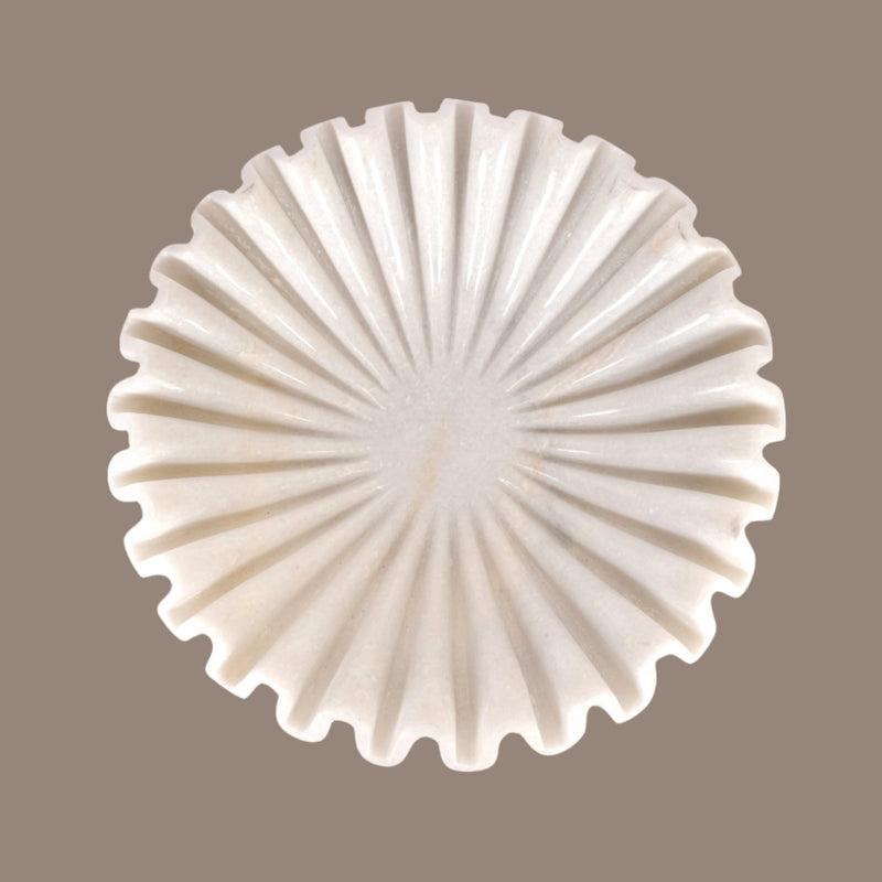 White Marble Fluted Tray – A Masterpiece of Craftsmanship