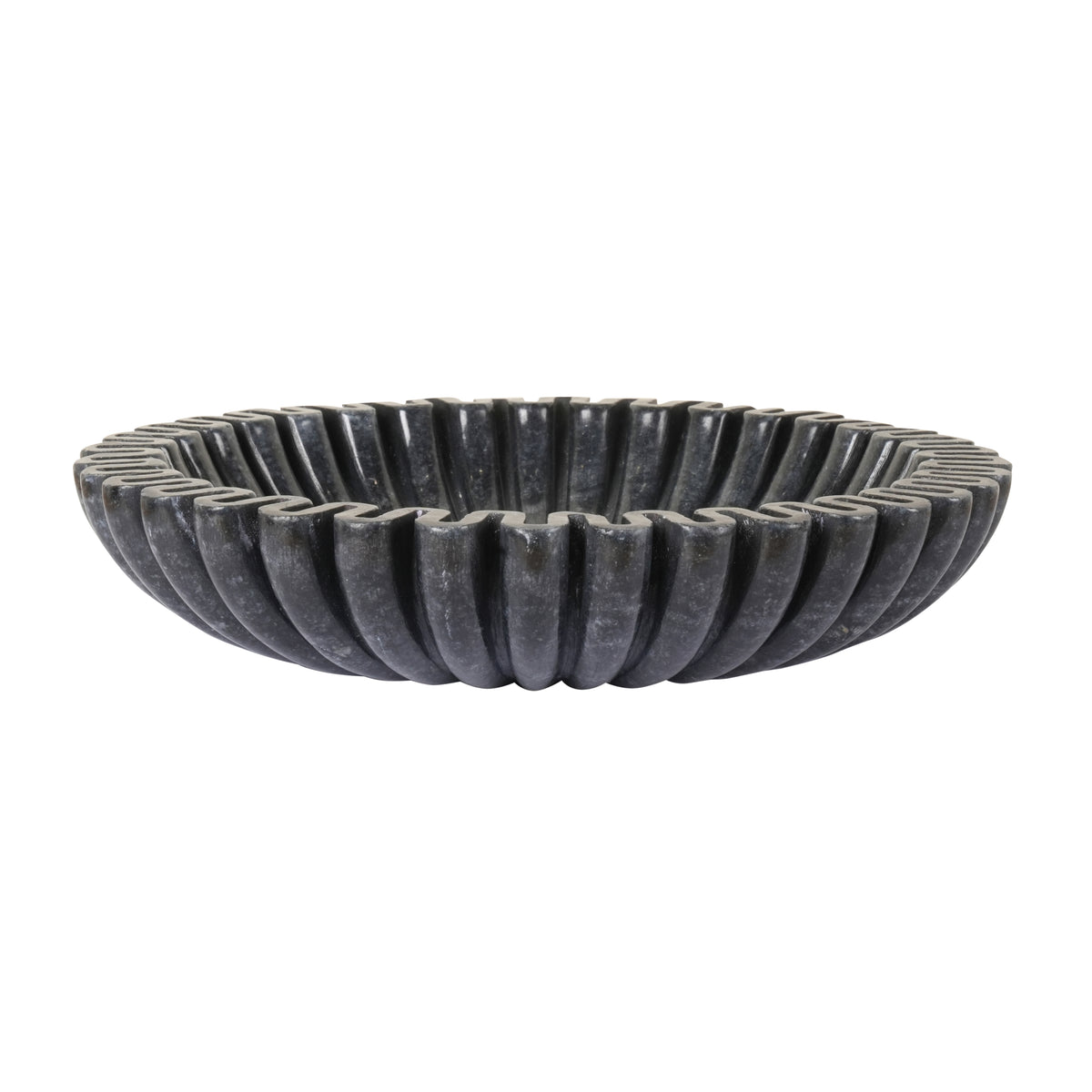 Black Marble Fluted Bowl – A Fusion of Elegance and Function