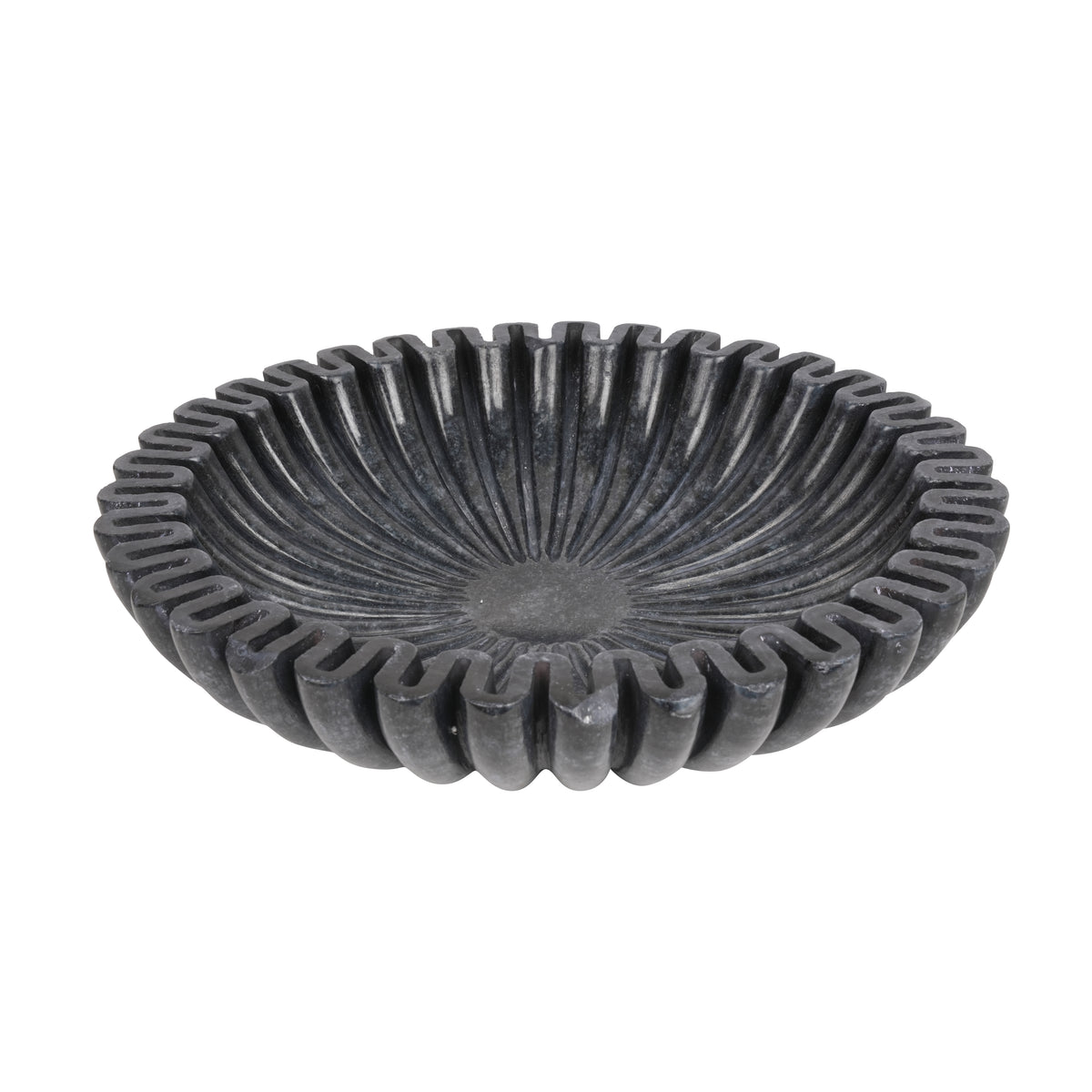 Black Marble Fluted Bowl – A Fusion of Elegance and Function