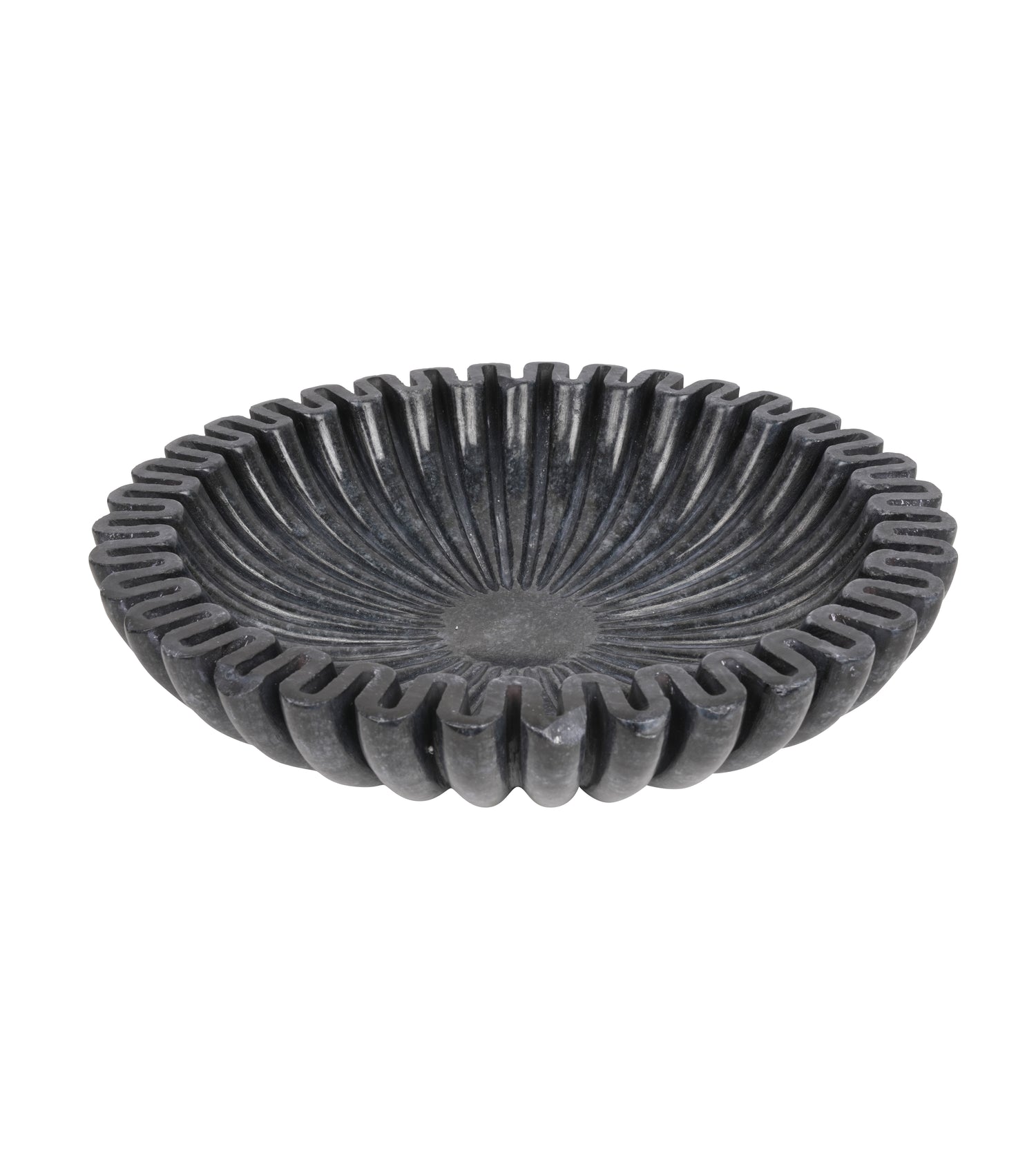 Black Marble Fluted Bowl – A Fusion of Elegance and Function