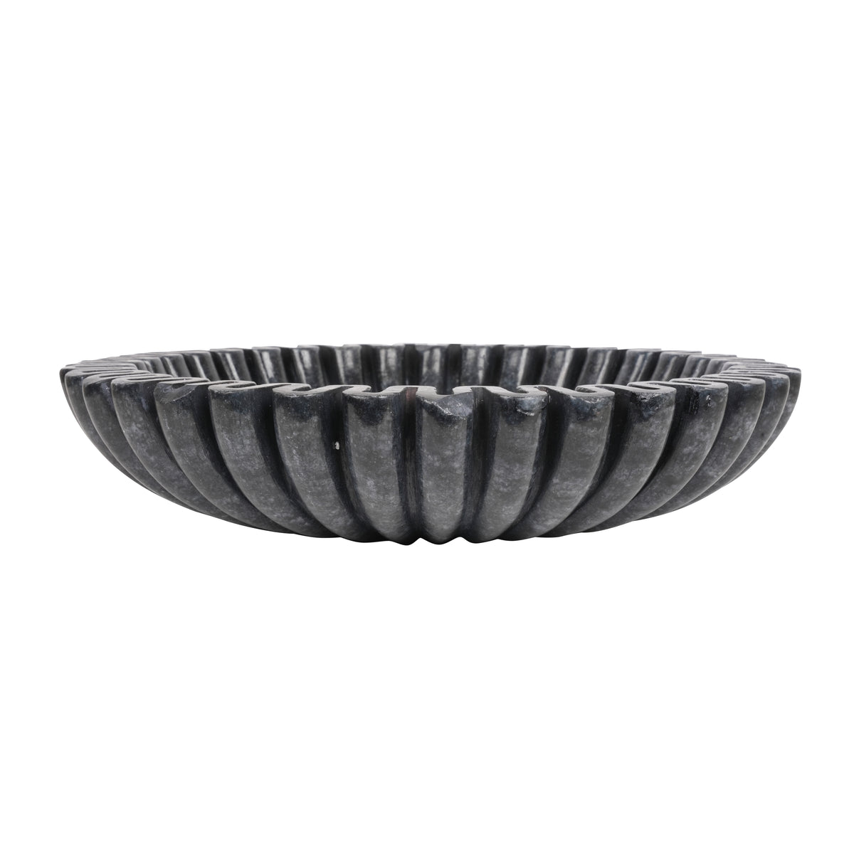 Black Marble Fluted Bowl – A Fusion of Elegance and Function