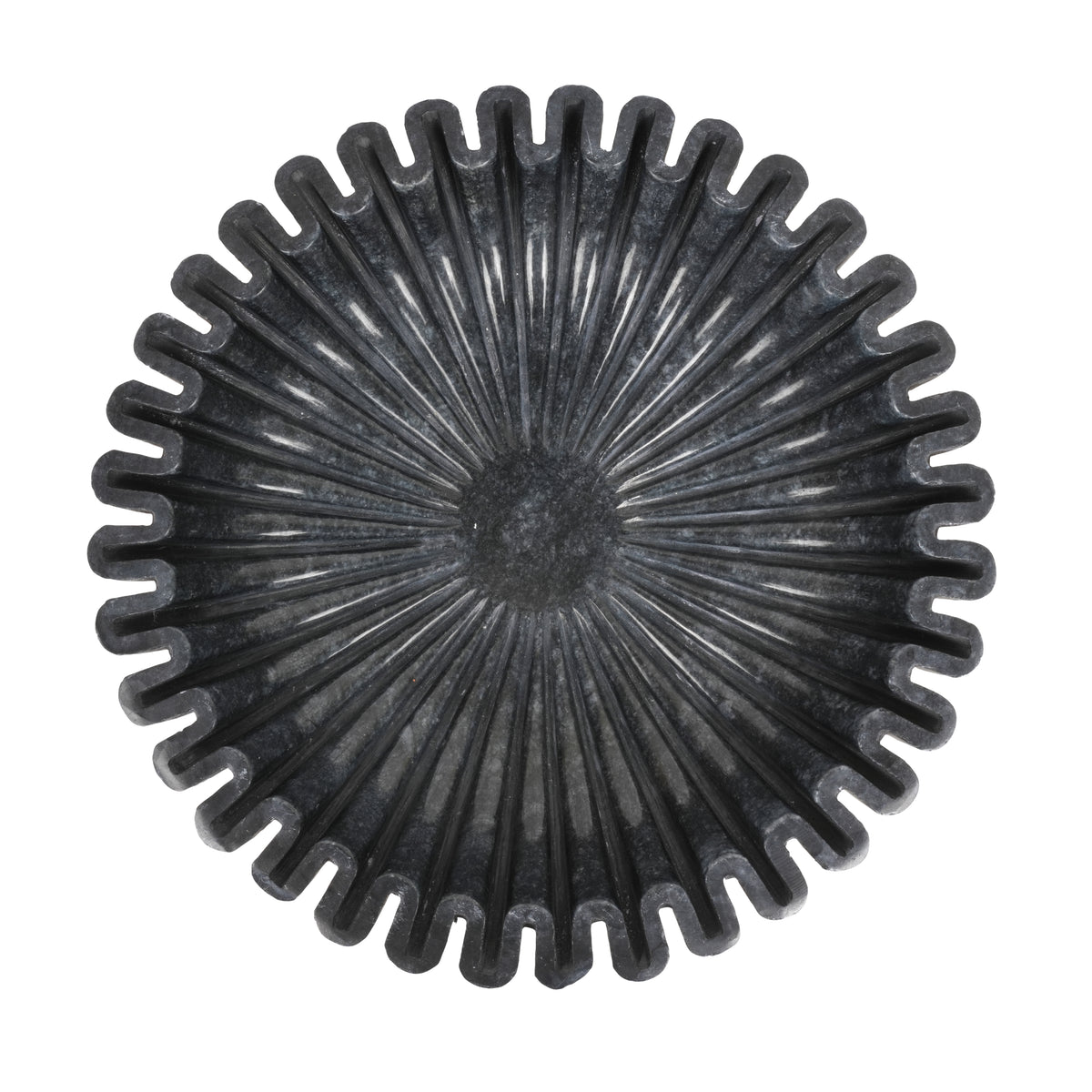 Black Marble Fluted Bowl – A Fusion of Elegance and Function