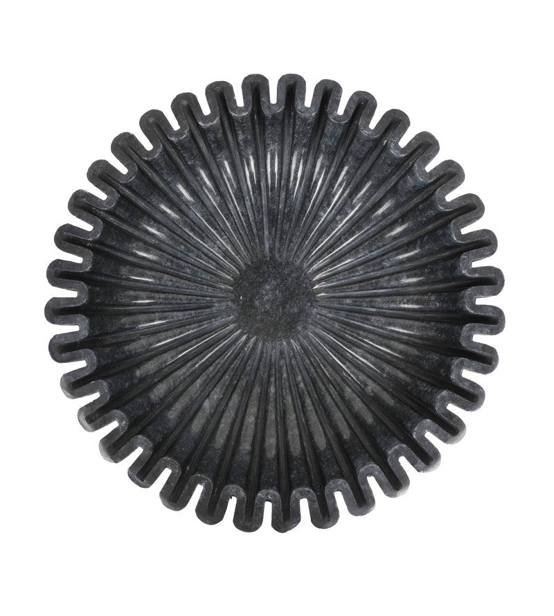 Black Marble Fluted Bowl – A Fusion of Elegance and Function