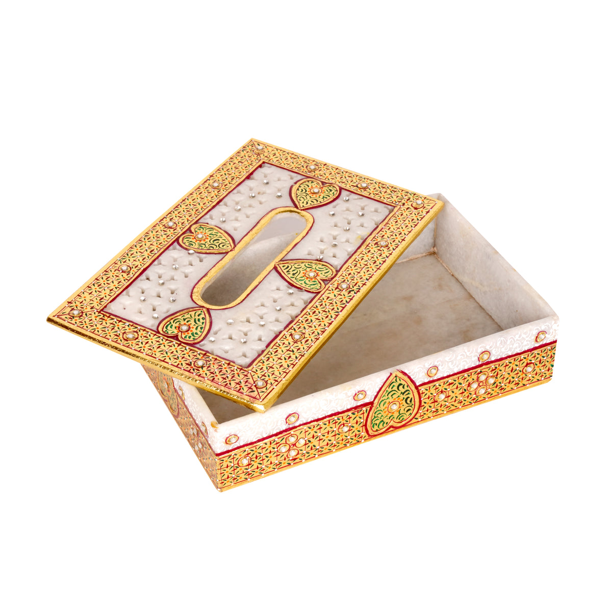 Handcrafted Marble Meenakari Tissue Box