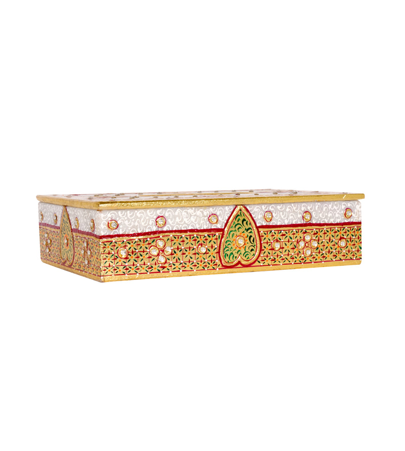 Handcrafted Marble Meenakari Tissue Box